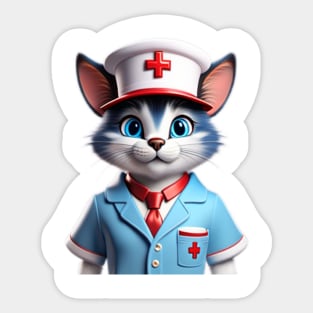 The Purr-fect Nurse Cat Sticker